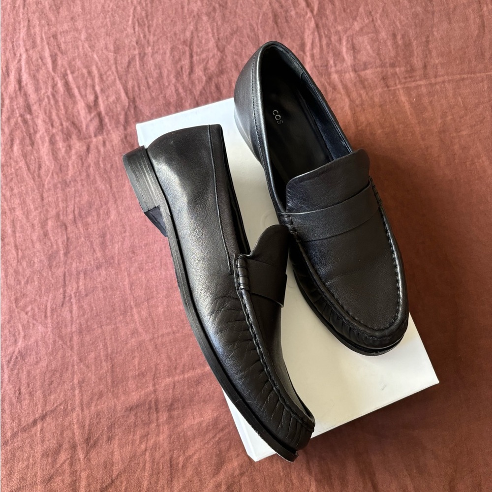 Cos Black Leather Loafers